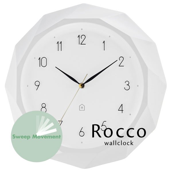 ウォールクロック 壁掛け時計 かわいい 白 Rocco｜デザイン照明のCROIX