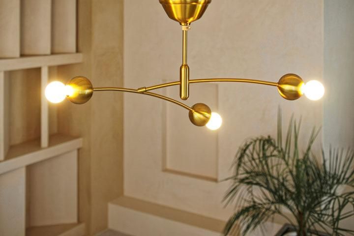 3灯シーリングライト ゴールド LED 照明器具 Comette｜デザイン