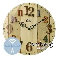 ウォールクロック 電波時計 壁掛け時計 木目 Amberg｜デザイン