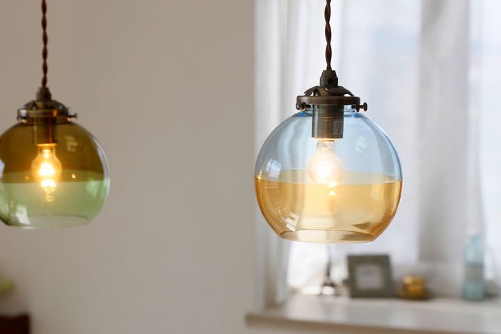 ペンダントライト ガラス LED 1灯 Arvika ブルー｜デザイン照明のCROIX