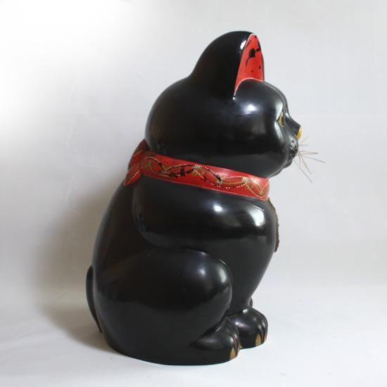 招き猫（黒 超特大） 高47ｃｍ - レア物・レトロ雑貨・骨董etc 通販