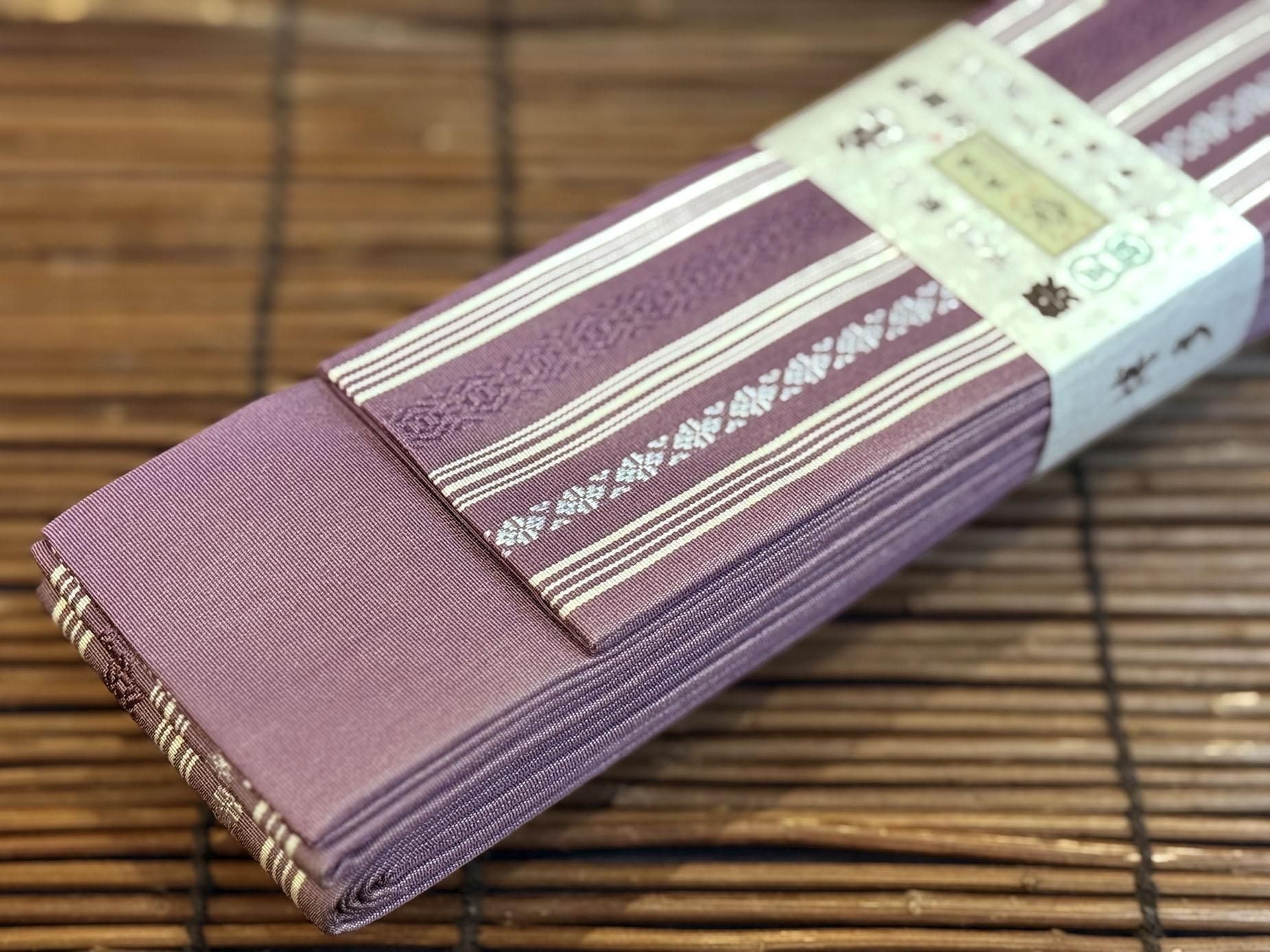 正絹平ぐけ帯 | 藤紫 - 祭用品専門店 下町工芸 浅草屋