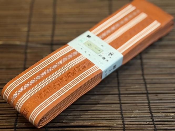 正絹平ぐけ帯 | 朱赤 - 祭用品専門店 下町工芸 浅草屋