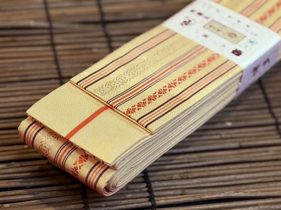 正絹平ぐけ帯 | ベージュ - 祭用品専門店 下町工芸 浅草屋