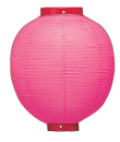 ビニール提灯　9号丸　ピンク　<br>赤枠  24φ×35cm