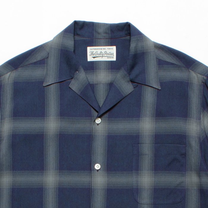 WACKO MARIA ワコマリア OMBRAY CHECK OPEN COLLAR SHIRT L/S(TYPE-1 