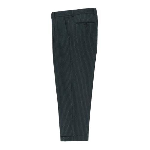 WACKO MARIA ワコマリア ×DORMEUIL GLITTER STRIPED PLEATED TROUSER ドーメル レインボーグリッター ストライプ プリーツトラウザーパンツ ブラック