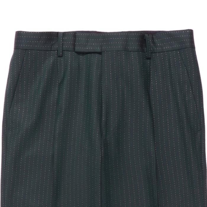 WACKO MARIA ワコマリア ×DORMEUIL GLITTER STRIPED PLEATED TROUSER ドーメル レインボーグリッター ストライプ プリーツトラウザーパンツ ブラック