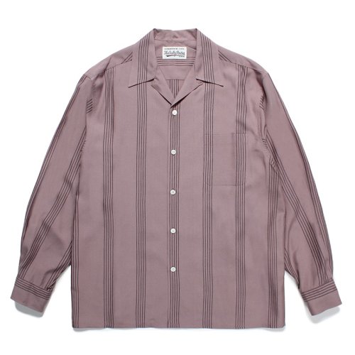 WACKO MARIA ワコマリア STRIPED OPEN COLLAR SHIRT L/S - CONUR 