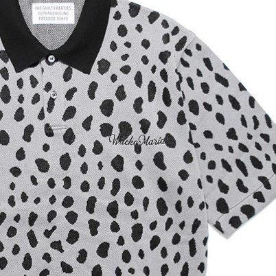 WACKO MARIA ワコマリア LEOPARD JACQUARD KNIT POLO SHIRT - CONUR