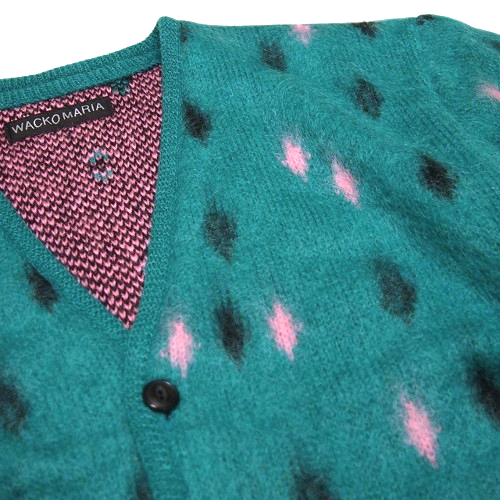 WACKO MARIA ワコマリア DIAMOND HEAVY MOHAIR KNIT CARDIGAN WACKO MARIA ワコマリア DIAMOND HEAVY MOHAIR KNIT CARDIGAN