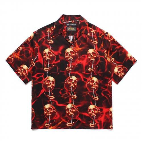 WACKOMARIA ワコマリア56TATTO STUDIO ハワイアンシャツМ WACKO MARIA/56 TATTOO STUDIO / HAWAIIAN SHIRT S/S（NAVY
