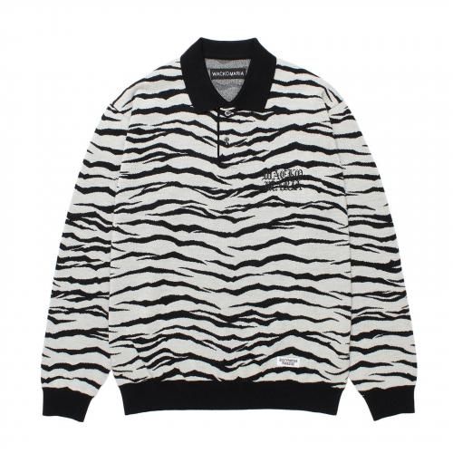 ワコマリア　タイガーニット WACKO MARIA ワコマリア TIGER JACQUARD KNIT POLO SHIRT - CONUR