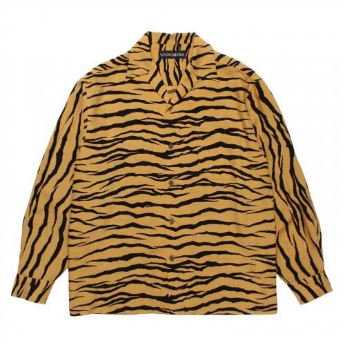 トップス WACKO MARIA Edgy Tiger Graphic Aloha L WACKO MARIA ワコマリア TIGER OPEN COLLAR SHIRT - CONUR