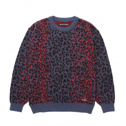 WACKO MARIA ワコマリア LEOPARD MOHAIR JACQUARD KNIT SWEATER