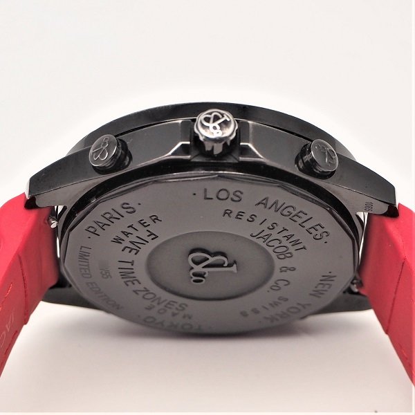 SALE 限定55本 JACOB&CO ジェイコブ  ファイブタイムゾーン スカルダイヤ  JC-SKULL10D  メンズ 腕時計