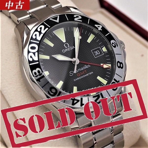 OH済】【中古】OMEGA（オメガ） シーマスター GMT 50周年記念モデル 