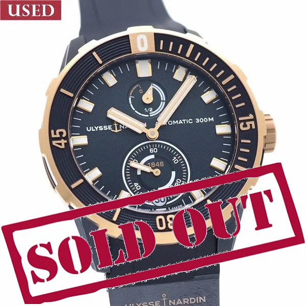 中古】【国際保証書有】 ULYSSE NARDIN（ユリス・ナルダン） ダイバー クロノメーター ブルー PG×チタン 1185-170 - 六本木  時計専門店PROUD(プラウド)