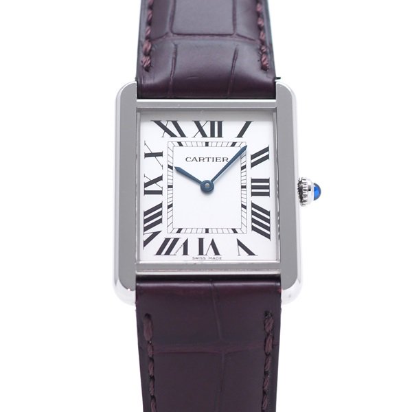 中古】【新品純正革ベルト】 CARTIER (カルティエ) タンク ソロ LM シルバー クォーツ W1018355 - 六本木 時計 専門店PROUD(プラウド)