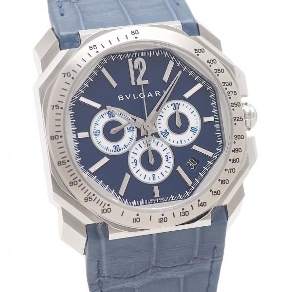 【中古】【国内正規保証書2018年】BVLGARI(ブルガリ) オクト ヴェロチッシモ マセラッティ クロノグラフ 1914本限定 41mm ブルー文字盤 Ref.BGO41C3SLDCH/MAS