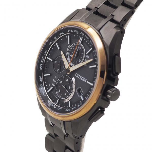 シチズン エコドライブ 電波ソーラー ダイレクトフライト ブラック文字盤 中古品 中古】【箱、替えベルト】CITIZEN(シチズン） アテッサ ダイレクト