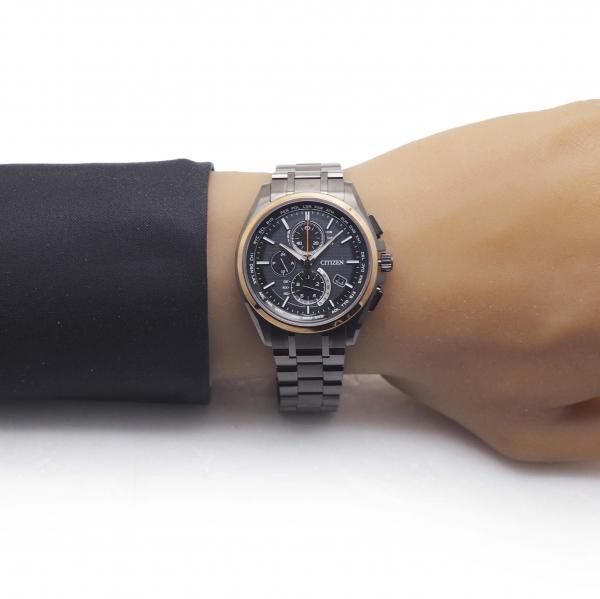シチズン エコドライブ 電波ソーラー ダイレクトフライト ブラック文字盤 中古品 中古】【箱、替えベルト】CITIZEN(シチズン） アテッサ ダイレクト