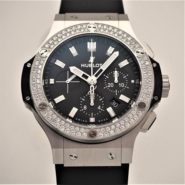 HUBLOT ウブロ ビッグバン ベゼルダイヤ 腕時計 シルバー/ブラック 361.SX.1270.RX.1104