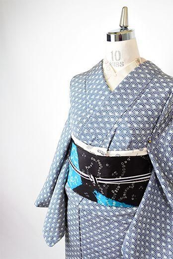 正絹 小紋 縮緬 青海波 鱗 刺繍 着物 商品の状態☆新品未開封品☆付属