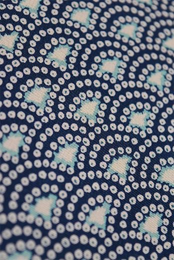 青と白の青海波文様美しい正絹縮緬付け下げ小紋 - アンティーク着物 