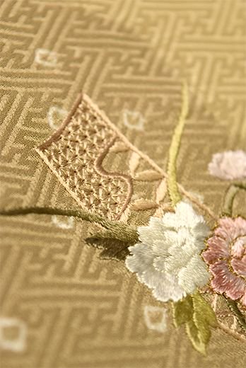 付下げ着物セット（花刺繍歌あわせ） - アンティーク着物・リサイクル