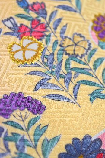 花霞横段文様美しい正絹綸子訪問着 - アンティーク着物・リサイクル