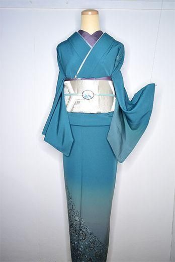 着物　付け下げ　深緑色　刺繍 楽天市場】緑（種類（着物）付下げ）（着物｜和服）：レディース
