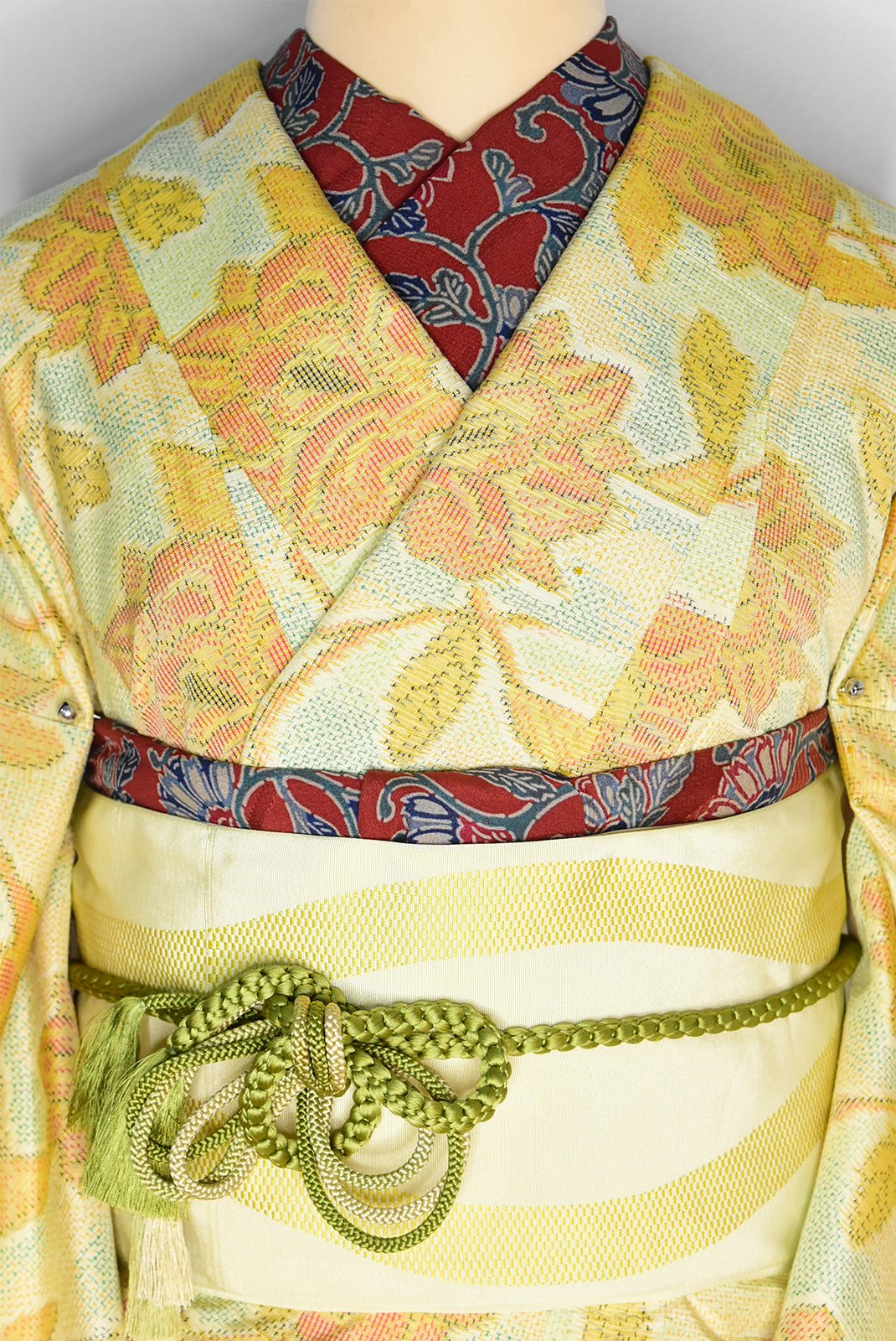 着物【美品】紬の付け下げと帯と帯揚げのセット