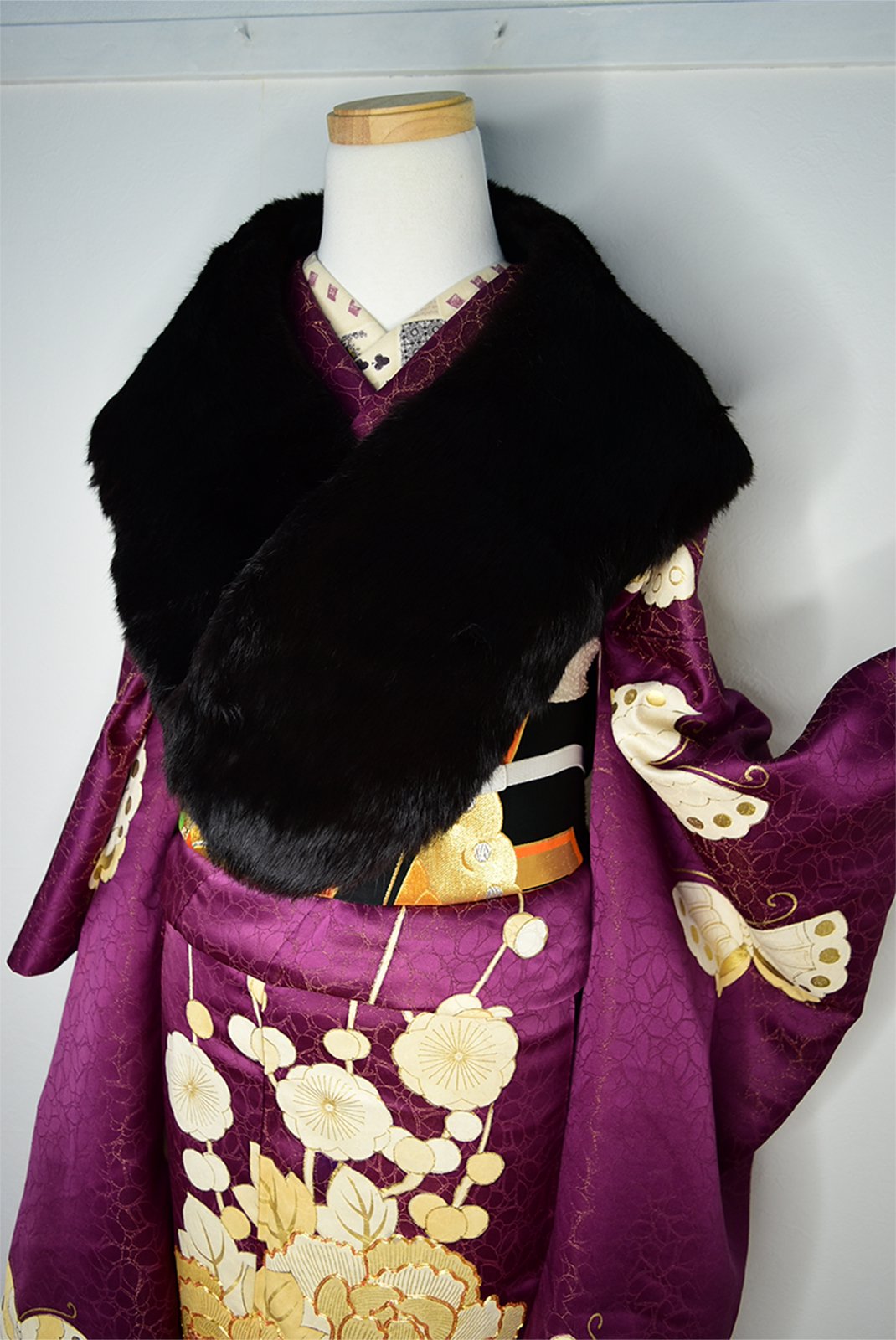 希少紫ミンク和洋装ショール - ジャケット・アウター