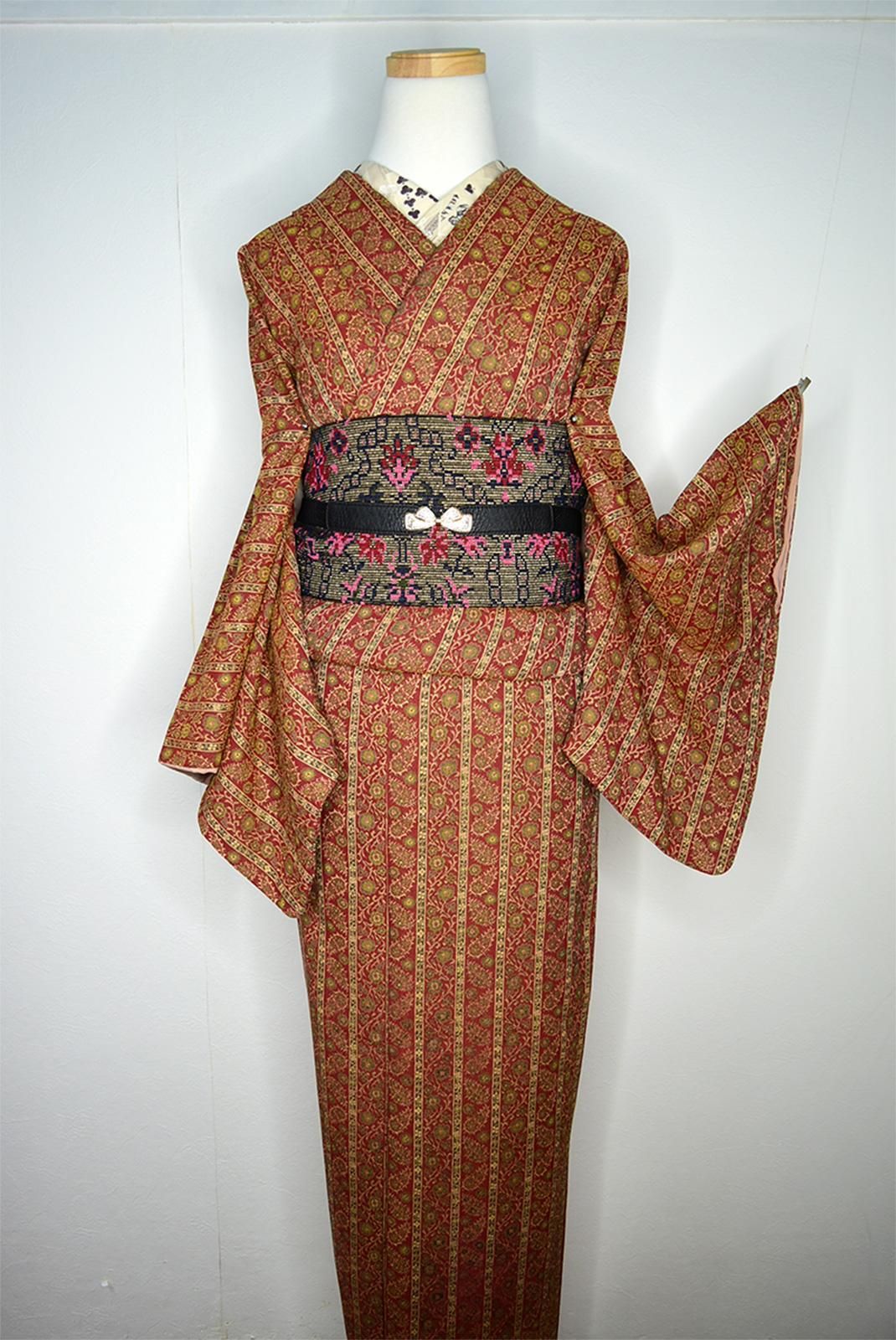 NA62アンティーク着物長襦袢正絹着丈119センチ裄丈58センチ