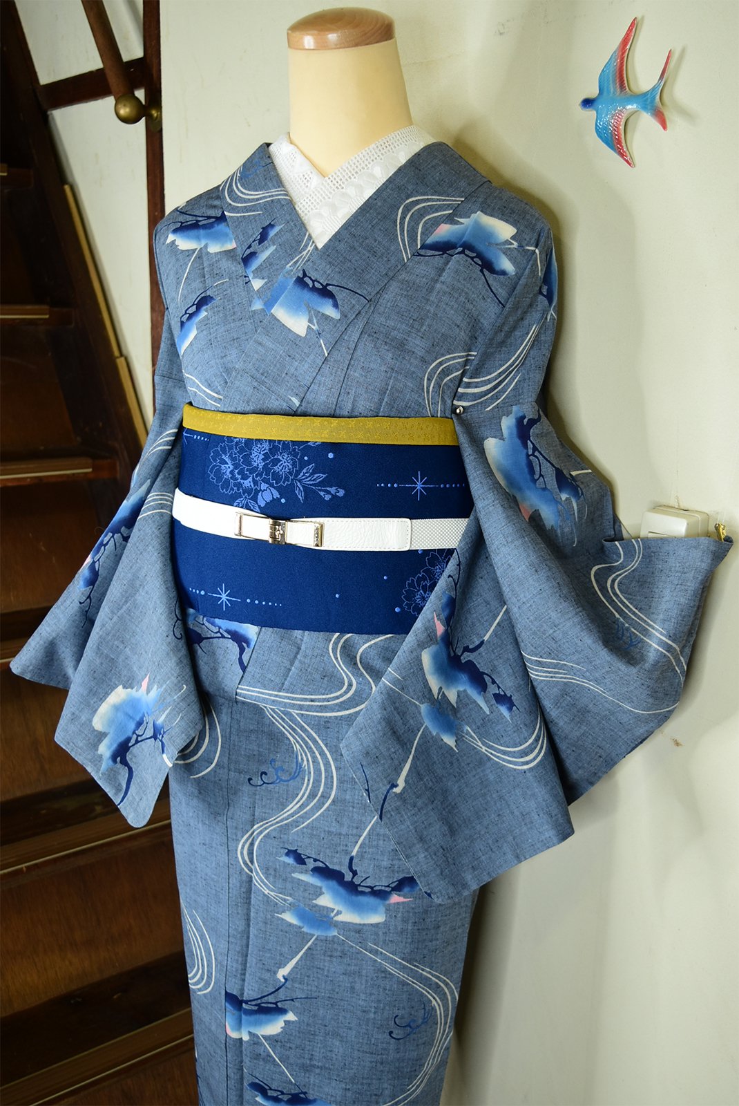 長襦袢 正絹 縮緬 antique 柄見本 kimono 着物 A-1327 - 通販 - www