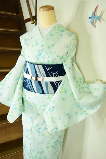 【3257】着物 半幅帯 翡翠色 博多織 見仕立て 366㎝ 博多帯いろいろ2025 - 銀座きもの青木｜長く大切に着続けて頂き
