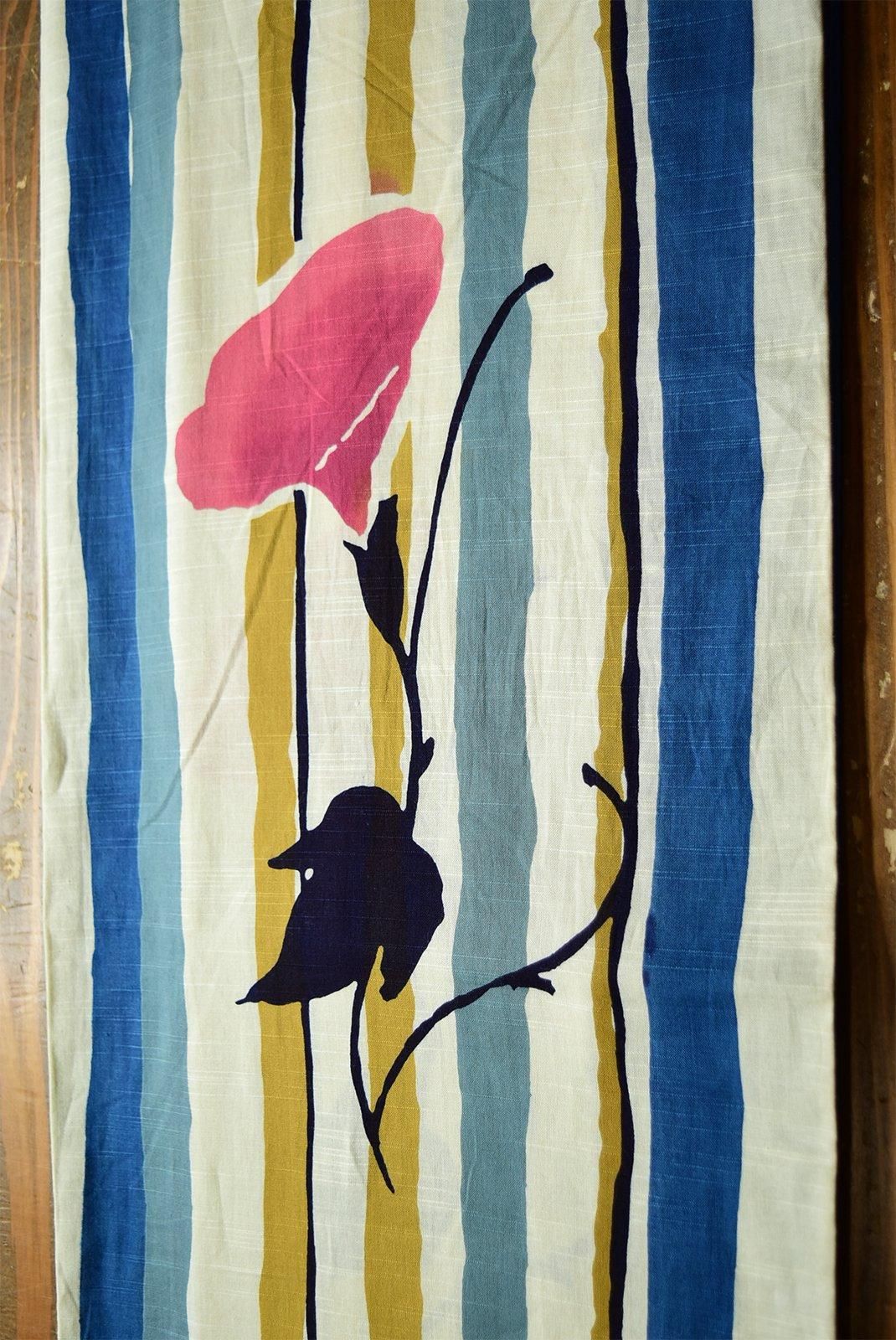 水玉と花ストライプの片身替わりモダンデザイン美しい注染浴衣