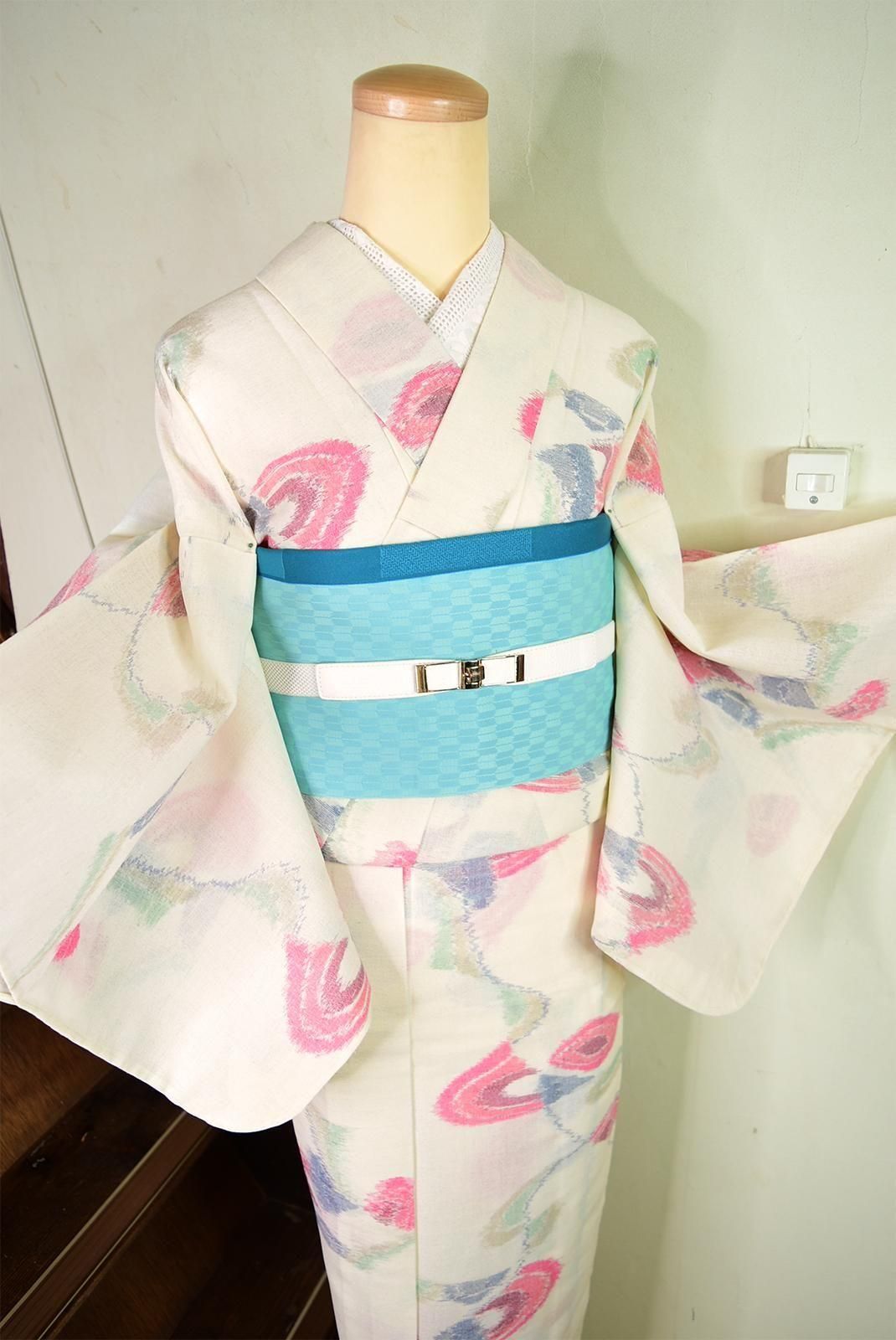 専用です☆アンティーク＊薄ピンクにポップな色合いの着物にだらりの帯セット 185315958.jpg?cmsp_timestamp=