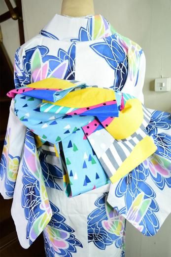 ☆レア☆ 青緑色と金色の波模様 半幅帯 ☆レア☆ 青緑色と金色の波模様 半幅帯 帯 | kimono tento