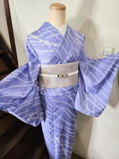 411ag38, 長襦袢◎七五三 七歳 女児 着物&丸帯 セミアンティーク 桐◎ 411ag38, 長襦袢◎七五三 七歳 女児 着物&丸帯 セミアンティーク