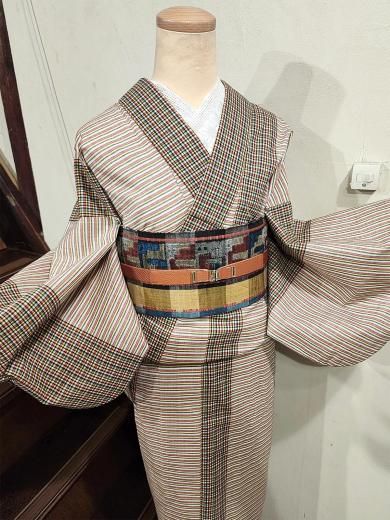 綿　浴衣　注染　レトロ　手縫い　ヴィンテージ 注染レトロ浴衣のすすめ - アンティーク着物・リサイクル着物の