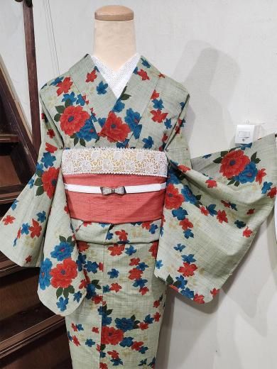 ✳︎絽✳︎夏着物リメイク✳︎ガウンコート✳︎日焼け防止✳︎絹100%✳︎ ✳︎絽✳︎夏着物リメイク✳︎ガウンコート✳︎日焼け防止✳︎絹