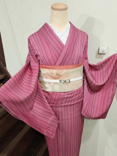 鹿の子に笹の葉涼やかに浮かぶ総絞り風注染リップル浴衣