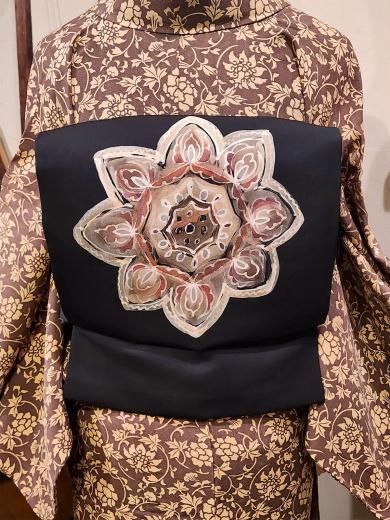 SB07 芯無し人気の軽量姫系　唐草花　アラベスク　赤　355cm 正絹名古屋帯 SB07 芯無し人気の軽量姫系唐草花アラベスク赤355cm 正絹名古屋帯