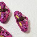 ノリゲ用手刺繍の飾り（蝶）ピンク