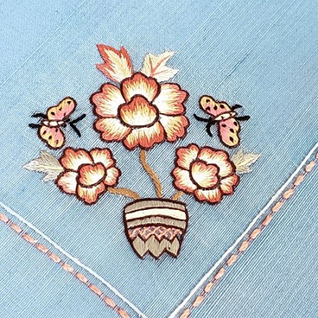 手刺繍のパーツ37（花の壺 ポジャギ風デザイン） - POJAGI工房koe