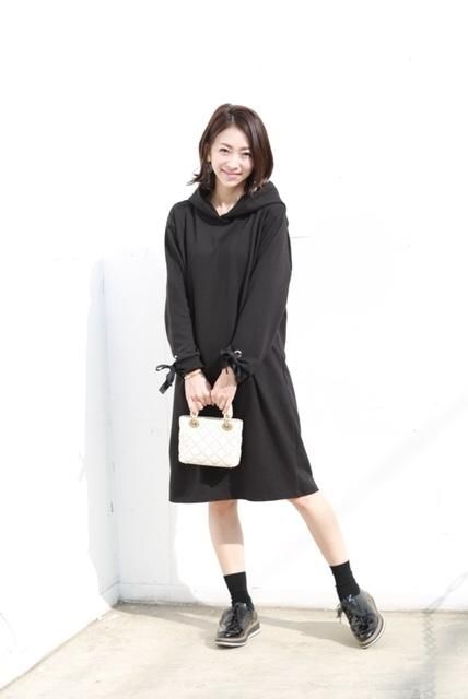 Spring袖リボンフードワンピース ブラック Fleur Accesories Shop Spring袖リボンフードワンピース ブラック Fleur Accesories Shop