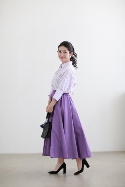 Flareロングスカート（パープル） - Fleur accesories shop
