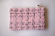 Tweed pouch pinkblack